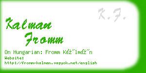 kalman fromm business card